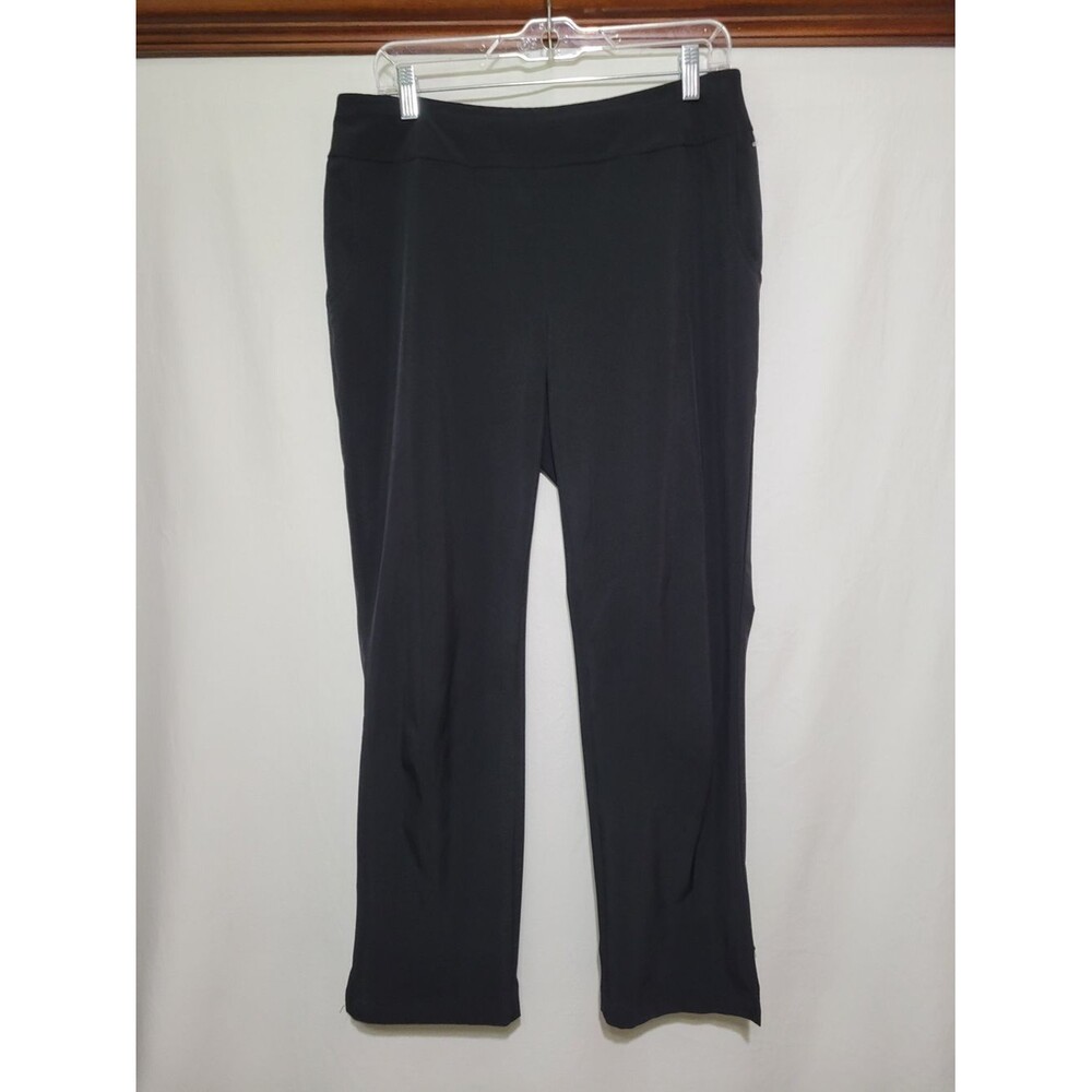 Chico's Women's Black Pull-On Straight Leg Pants Weekend Lounge Active